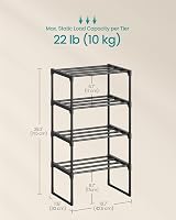 SONGMICS 4-Tier Shoe Rack Storage Organiser Metal Upright or Inverted view 6