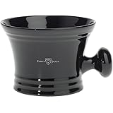 Edwin Jagger Porcelain Shaving Soap Bowl With Handle, Black