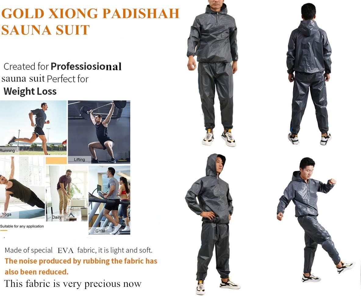 2021 Upgrade New EVA Heavy Duty Sauna Suit Gym Fitness Workout Sauna Jacket and Sauna pants Full Body Anti-Rip Sweat Suits PVC Sweat Sauna Suit for Men Women | Windproof, Waterproof : Sports & Outdoors