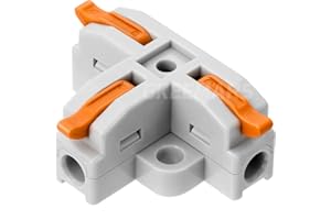 GKEEMARS 20Pcs 3 Way T Tap Wire Connectors, Quick Wire Splitter Push-in Connectors for AWG 24-12 (Orange)