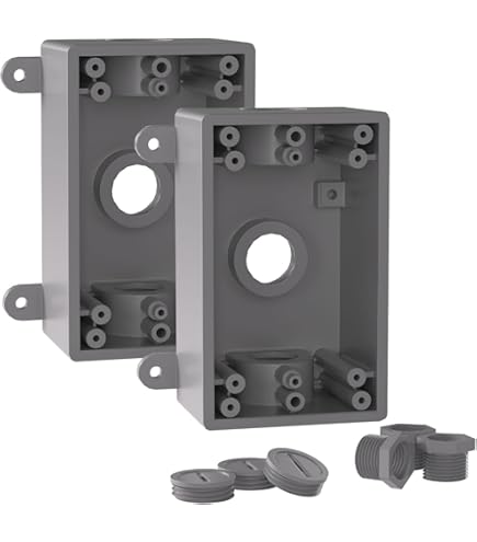 thumbnail image 2 of Hubbell Raco 2-5/8" Deep Weatherproof Electrical Box - 1-Gang Gray Die Cast Aluminum 2 of 10