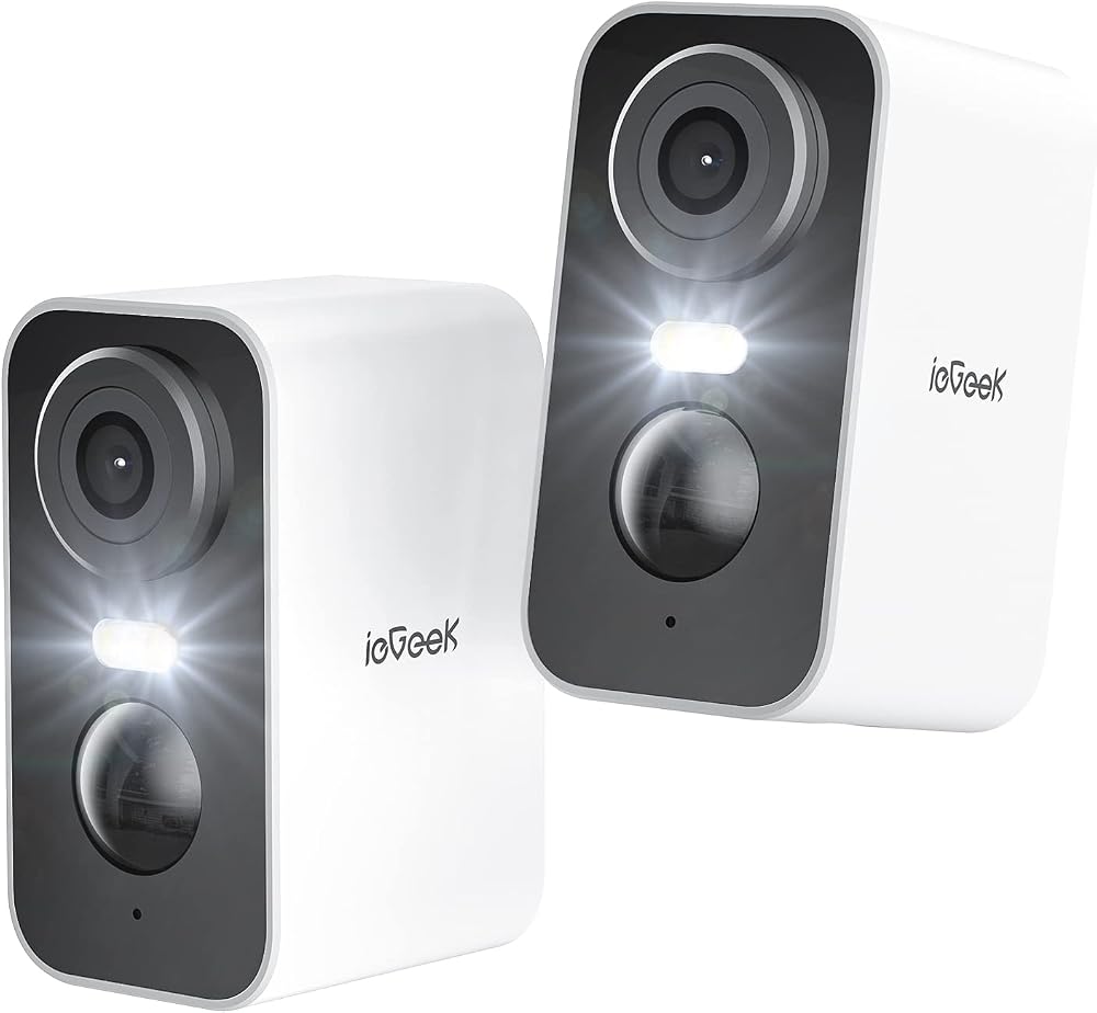 ieGeek 2K Wireless Security Camera Outdoor Battery 2 Pack Color Night Vision