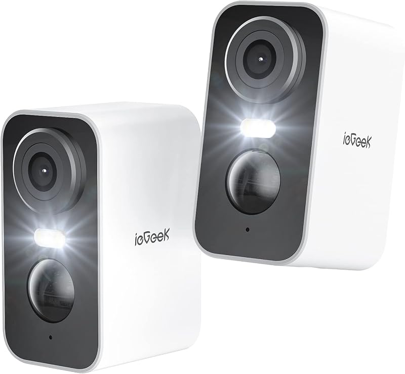 ieGeek 2K Wireless Security Camera Outdoor Battery 2 Pack Color Night Vision