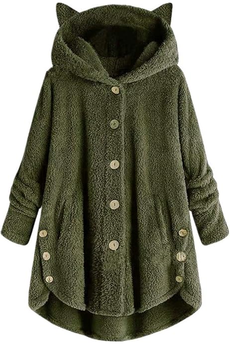 TWGONE Fleece Jacket Women with Hoodie 