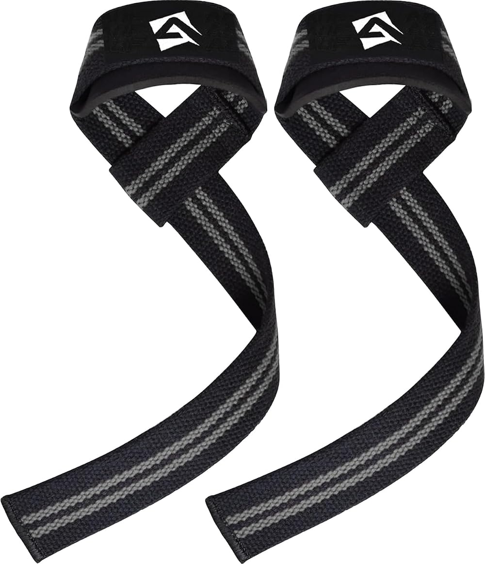 AQF Weight Lifting Straps 60CM Cotton with Neoprene Padding Pair
