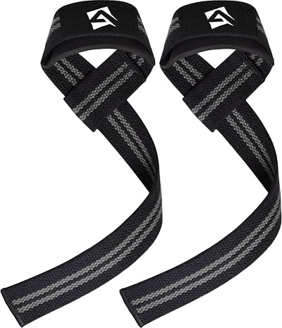 AQF Weight Lifting Straps 60CM Cotton with Neoprene Padding Pair