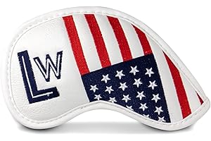 WTLJQQY 1pc Golf Wedge Cover or Set US Flag Iron Wedge Head Covers 52 56 60 Wedge Covers, PU Leather Golf Iron Covers Head Covers for Men Golfers