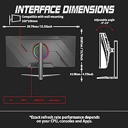 LXZ Curved Gaming Monitor 37.5 inch, 144hz