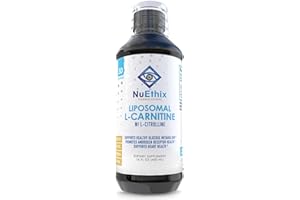 NuEthix Formulations Lipsomal L-Carnitine Supplement 600mg with L-Citrulline 1000mg for Healthy Weight Management, Fat Metabolism, Energy Production and Increased Blood Flow, For Men & Women