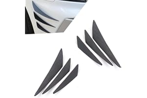 Sephile 6 PCS Car Front Bumper Spoiler, Waterproof Rubber Vehicle Exterior Lip Splitter Kit, Shockabsorbing Design, Universal Anti-Collision Automotive Strip Decoration Accessory (Carbon Fiber Black)