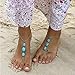 Sandistore 1PC Barefoot Sandal Foot Jewelry Turquoise Beads Beaded Stretch Anklet Chain