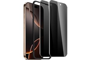 2 Pack Privacy Screen Protector for iPhone 16 Pro Max, 9H Hardness Double Shatterproof Anti-Spy Tempered Glass Film, Easy Ins
