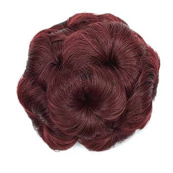 Amazon Com Deniya Red Synthetic Hair Bun Extensions Messy Hair