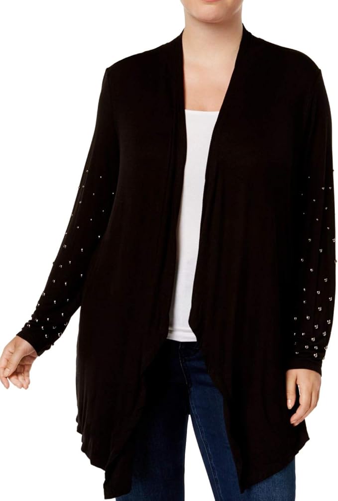 INC International Concepts Plus Size Studded-Sleeve Cardigan (1X) at Amazon Womenâs Clothing store