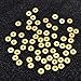 Pomeat 100PCS 8mm Brass Spacer Beads, Metal Smooth Flat Spacer Disk Heishi Spacer Charm Beads Connector for Bracelet Necklace