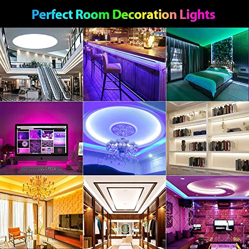 LED Strip Lights, Waterproof 32.8ft Led Music Sync Color Changing Light with 44keys Music Remote Controller, Led Lights for Room, Bedroom, TV, Party