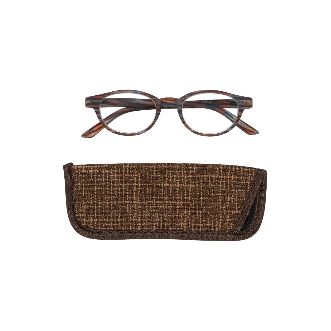 Manicare Reading Glasses For Men And Women, Comfortable Lightweight With Strong Comfort Flex Hinges, Anti-Glare Lenses, Feline Animal Print Frames With Glasses Pouch, +3 Strength