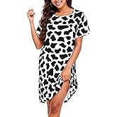 YSBKN Nightgowns For Women Soft Cotton Sleepshirt Short Sleeve Lounge Dress Casual Ladies Sleepwear