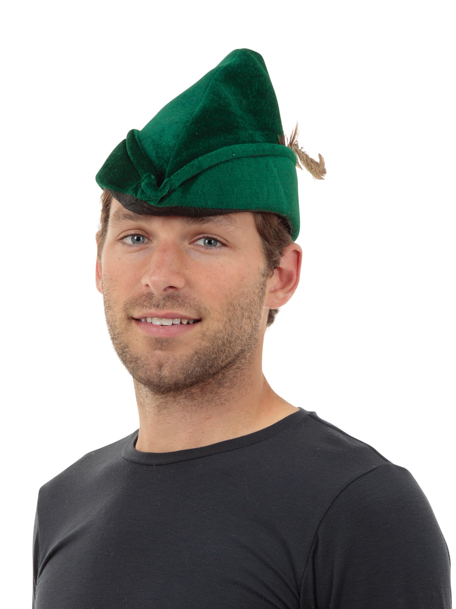 Bristol Novelty BH531 Robin Hood Hat Soft Felt, Unisex-Adult, Solid, Green, One Size