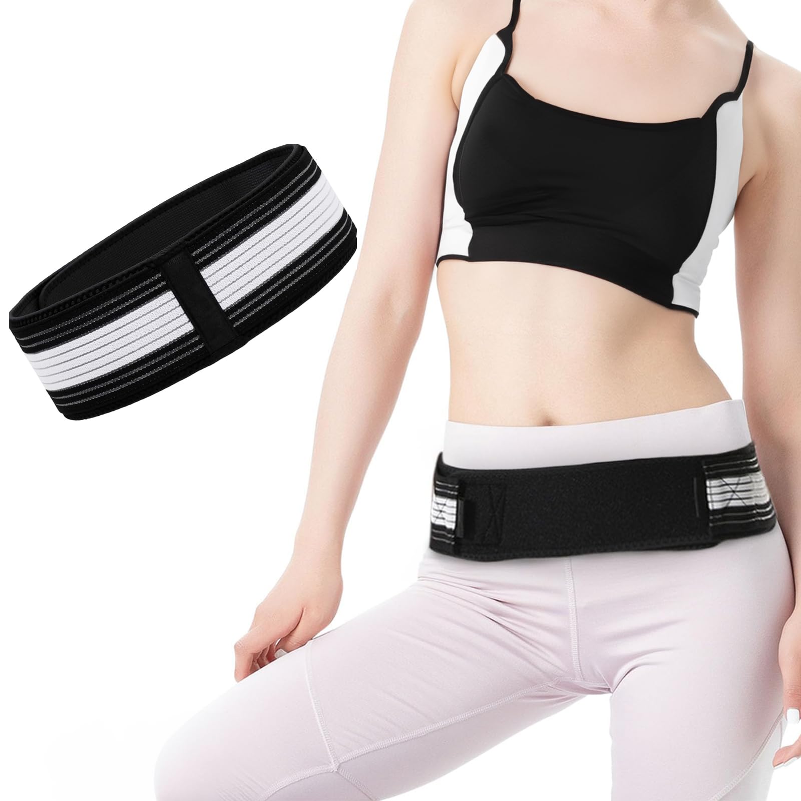 Sciatica Belt - Sacroiliac Support Belt for Women & Men, Adjustable Lower Back Support for Women, Hip & Pelvis Brace for SI Joint Sciatic Nerve Pain Relief, Lightweight & Anti-Slip Design, S/M