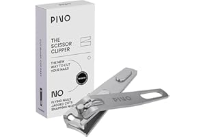 PIVO Nail Clipper-Scissor - Hybrid Nail Scissors and Nail Clippers for Women & Men - Curved Fingernail Clipper Nail Trimmer with Exceptional Sharpness - Easy Professional Nail Cutter for Manicure