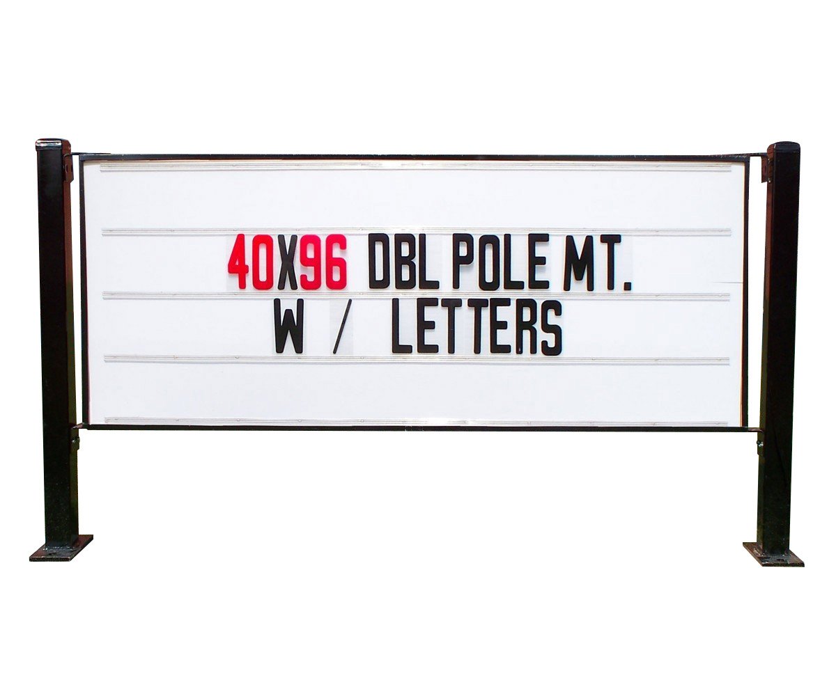 Illuminated Changeable Letter Sign with Double Pole Mount Brackets