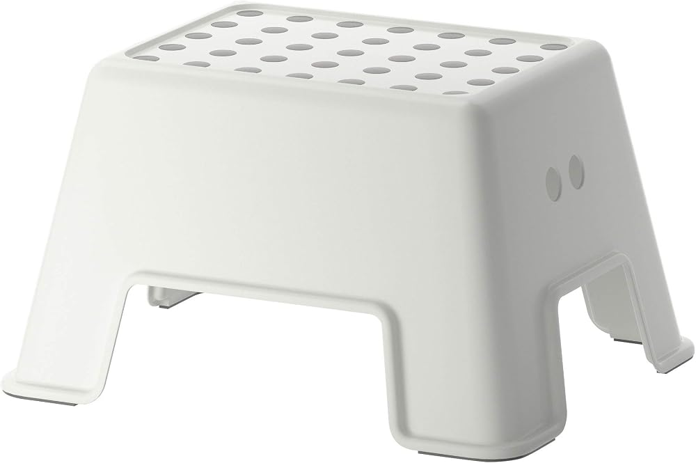 IKEA Bolmen Non-Slip Bathroom Stool 44 x 35 x 25 cm White 150 kg