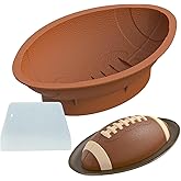 Frutasky Football Cake Pan with Scraper - 12 Inch Nonstick Football Shaped Silicone Mold for Baking, 3D Breakable Chocolate Mold, Sports-Themed Party
