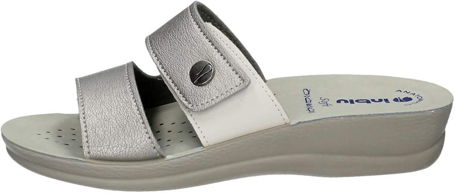 Inblu Rigata – Sandali Ciabatta Donna Con Velcro E Plantare Automodellante