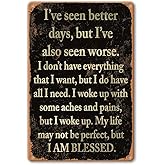 Rust-Proof Aluminum Yard Sign with Inspirational Quote, 8"x12" - Weatherproof Wall Hanging Multipurpose Sign for Home,