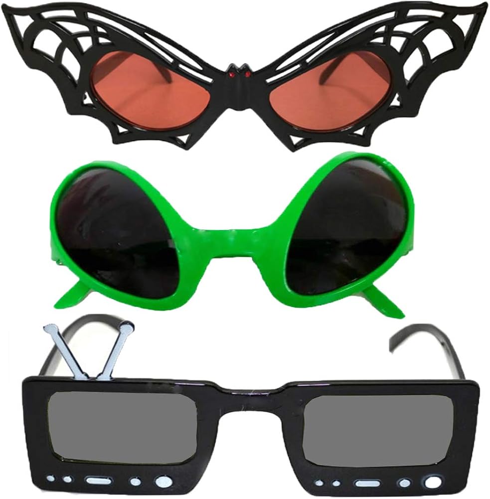 Novelty Costume Party Eye Wear Eyeglasses 3 Pairs Clothing