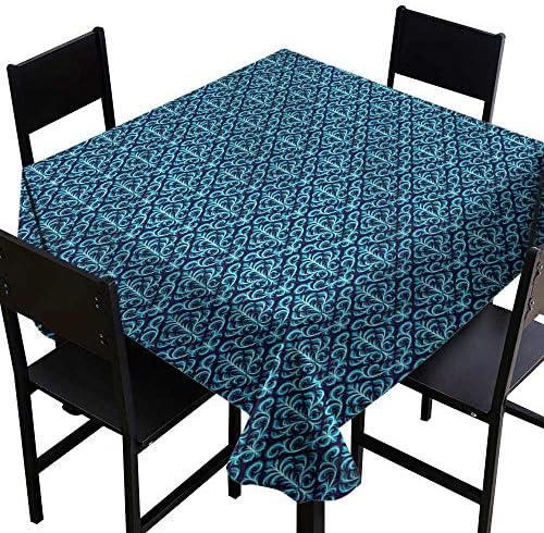 home1love Damask Resistant Table Cover Geometric Vibrant Nature Stain Resistant, Washable 70 x 70 Inch