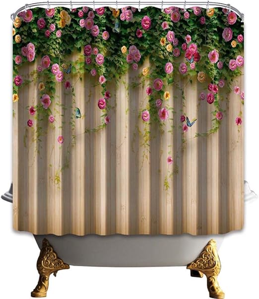 Amazon Com Bohome Floral Shower Curtain Colorful Floral Shower
