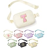 YOOLIFE Teacher Appreciation Gifts for Women, Teacher Retirement Gifts for Women Teacher Bag Teacher Gifts from Students, Initial Crossbody Bag Belt Bag, White T