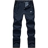 TBMPOY Mens Fleece Lined Snow Ski Pants Water Resistant Hiking Winter Outdoor Insulated Softshell Warm Snowboard Pants
