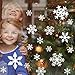 Coogam 135 PCS Christmas Decorations Snowflake Window Sticker Set of 5 Sheet DIY Window Cling - Removable Snow Decal for Mirror Glass Door Car Body Holiday Xmas