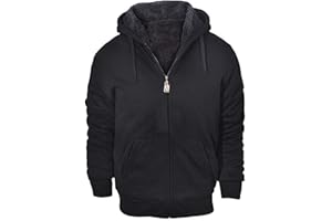 GEEK LIGHTING Hoodies for Men Heavyweight Fleece Sweatshirt - Full Zip Up Thick Sherpa Lined