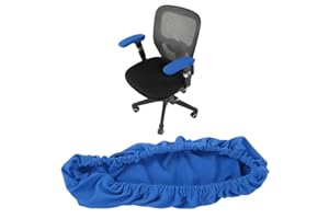 Fdit 1 Pair Knitted Elastic Fabric Chair Armrest Covers Office Wheelchair Arm Rest Pad Elbows Forearms Pressure Relief slipcover (Blue)