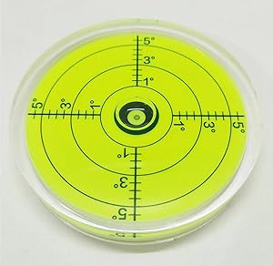 75mmx12mm Bubble Spirit Level Degree Marked Surface Circular Bullseye Bubble Round Level Bubble for Camera, Tripods, RV, Camper, Furniture, Telescope, Turntables, Phonograph Measuring Tools