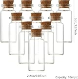 Udewo 10 Mini Glass Bottles With Cork Lids - 10ML Empty Spell Jars view 2