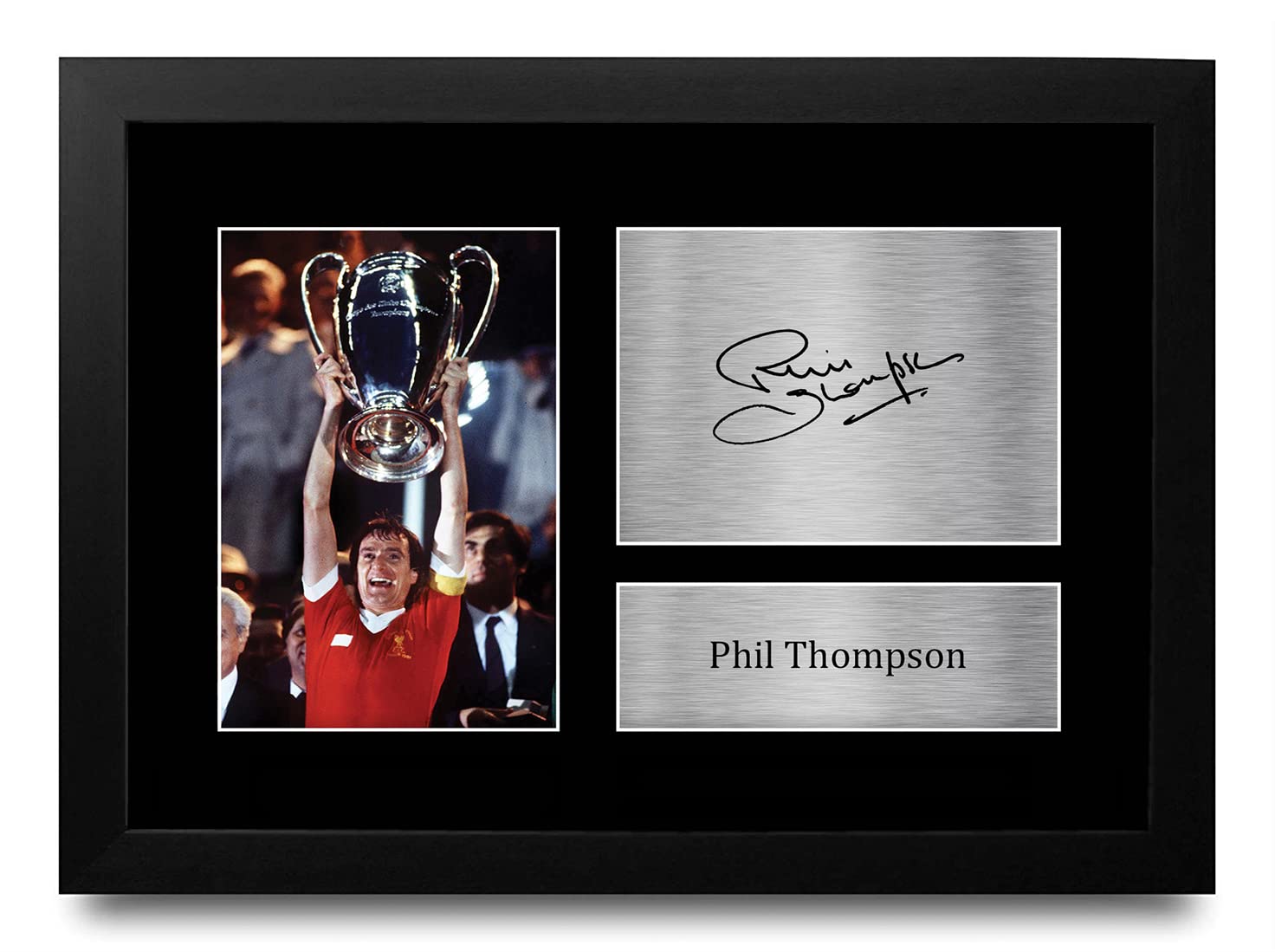 HWC Trading FR A4 Phil Thompson Liverpool Gifts Printed Signed Autograph Picture for Football Fans and Supporters - A4 Framed
