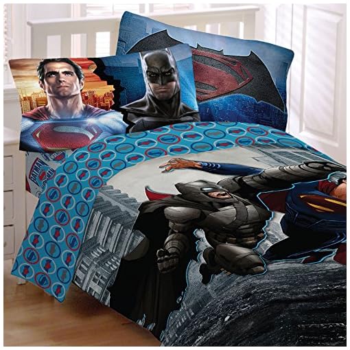 DC Comics Batman vs Superman Bedding Set Worlds Finest Heroes Comforter and Sheet Set