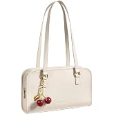 BOSTANTEN Shoulder Bag for Women Vegan Leather Purse with Cherry Charm Medium Handbags Women with Zipper for Daily