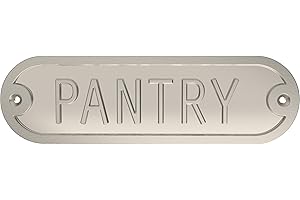 Franklin Brass Derby Pantry Door Sign Metal Interior Door Plaque in Satin Nickel HHIDPP-SN-U