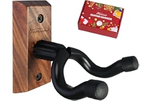 Onmiwod Guitar Wall Mount, Black Walnut Wood Guitar Hanger, U-Shaped Guitar Wall Hanger Mount, Guitar Holder Hook Stand Wall for Acoustic, Electric Guitar, Banjo, Bass, for Guitar Player Men Boy