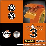 Scotch High Visibility Orange Duct Tape 25m x 48mm Writable Easy Tear view 5