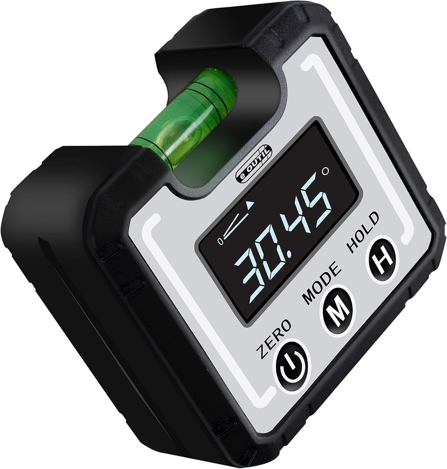 eOUTIL Digital Angle Finder Magnetic & Level Bubble Vial 4 X 90°Angle Gauge Inclinometer, Mini Level Bevel Gauge Protractor for Woodworking, Building, Table Saw, Vertical Wall