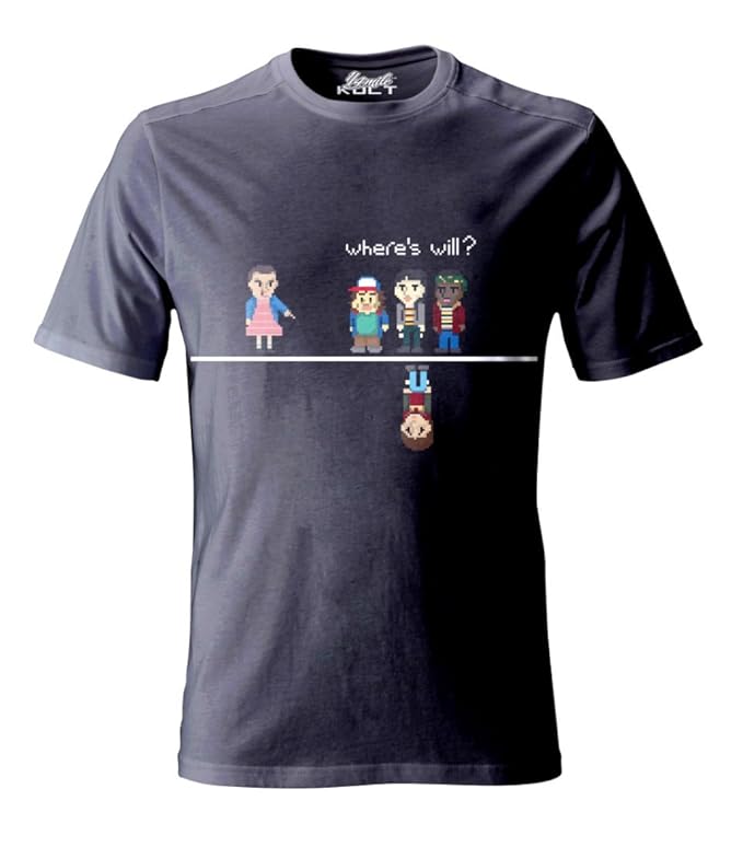 1/4 MILE KULT CLOTHING Stranger Things Erwachsen/Kinder T-Shirt 1980'S Computer generated 8 Bit Pixel Eleven, Mikey.Dustin an