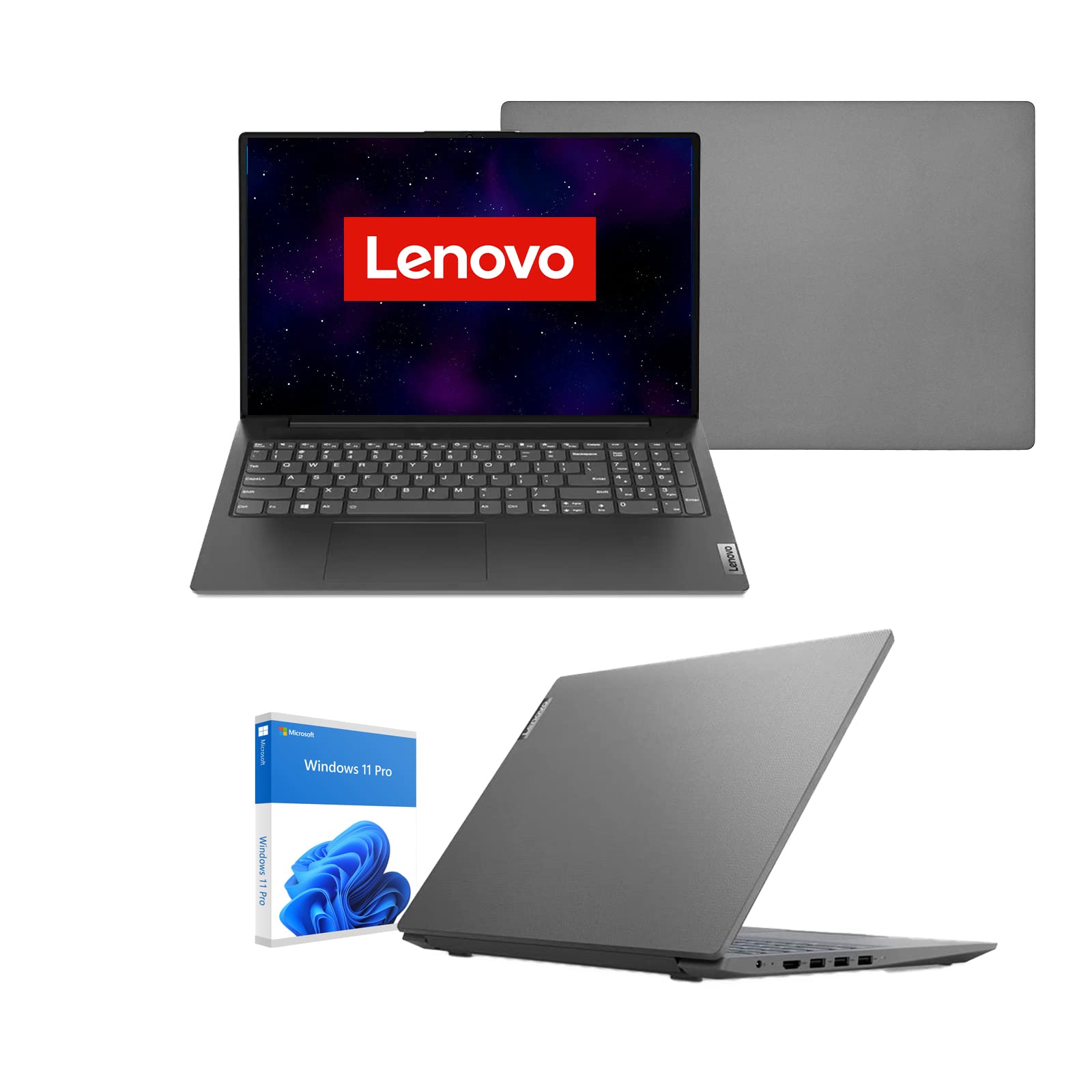 Lenovo Notebook Pc Intel N4500 2.8Ghz 15,6" FHd, Ram 8Gb Ddr4, Ssd Nvme 256Gb M2, Hdmi, Usb 3.0, Wifi, Bluetooth, Webcam, Windows 11 Pro Pronto All'Uso.