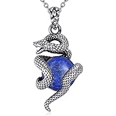 YAFEINI Snake Necklace for Women Sterling Silver Lapis Lazuli Gothic Pendant Snake Jewelry Gifts for Women Men